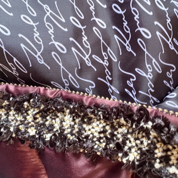 Karl Lagerfeld Women's Full Zip Burgundy Vest w Fringe Accents - Large - Picture 9 of 12